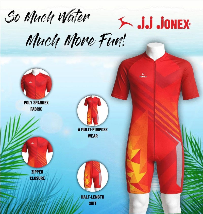 Jonex Unisex Swim and Skating Wear - Red, Size 28 - Image 3